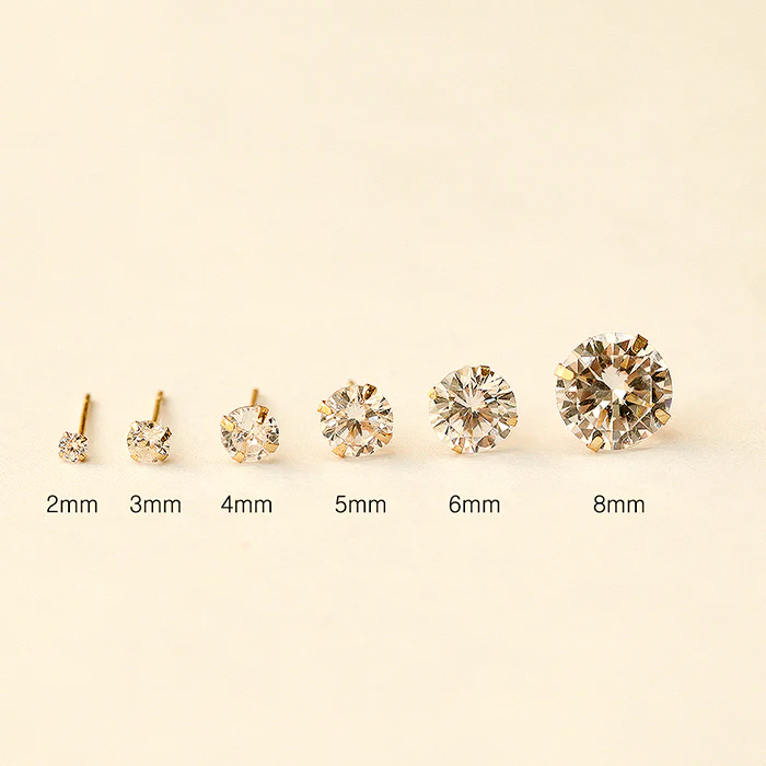 14K Gold Daily Cubic Stud Earring - Image 13