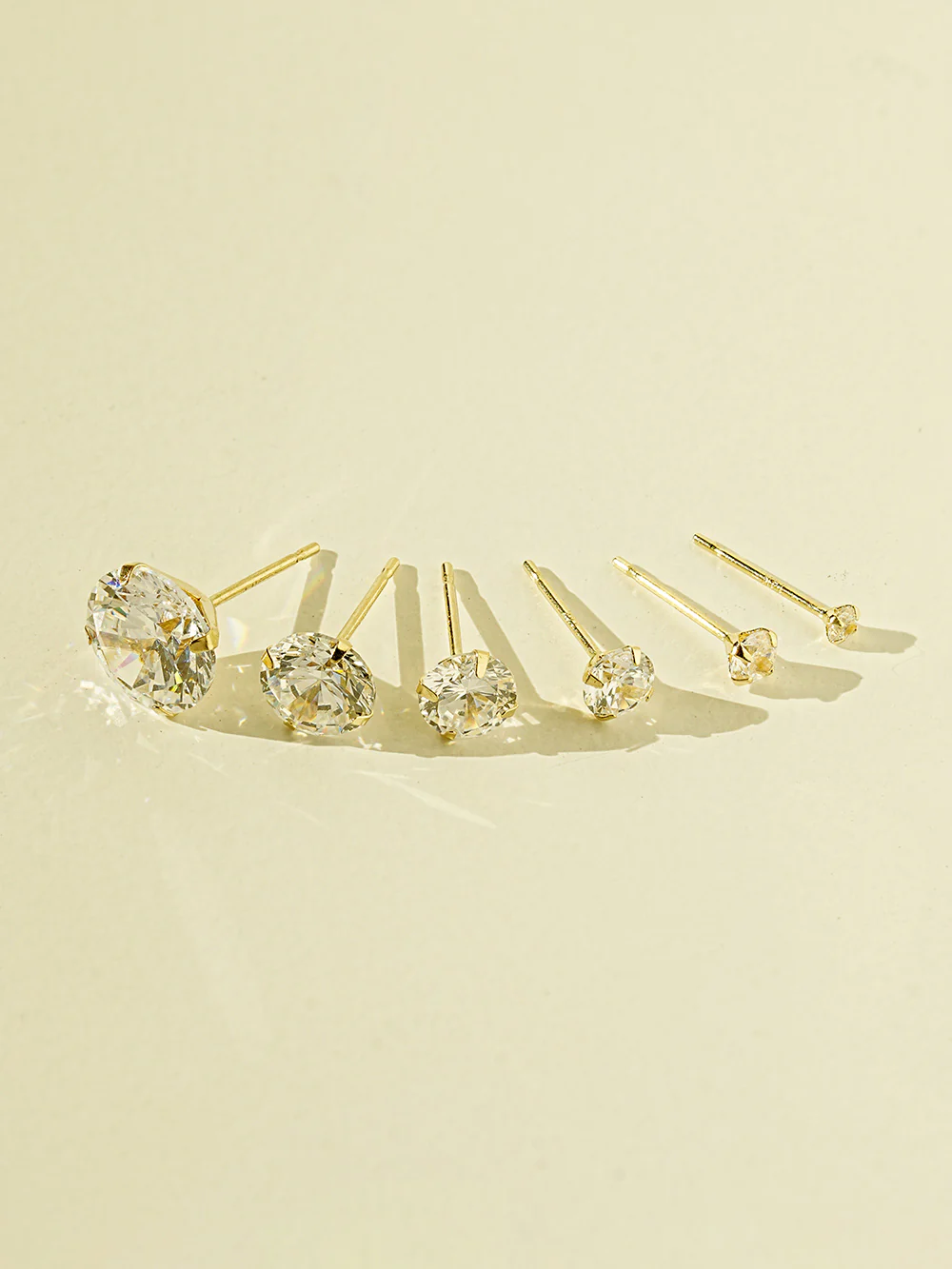 14K Gold Daily Cubic Stud Earring - Image 5