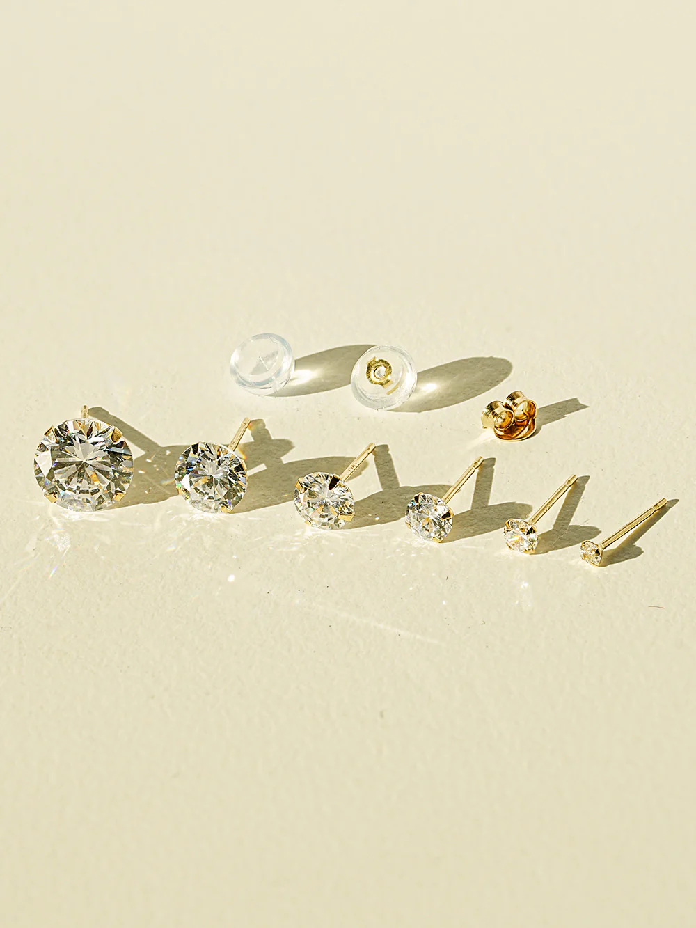 14K Gold Daily Cubic Stud Earring - Image 7