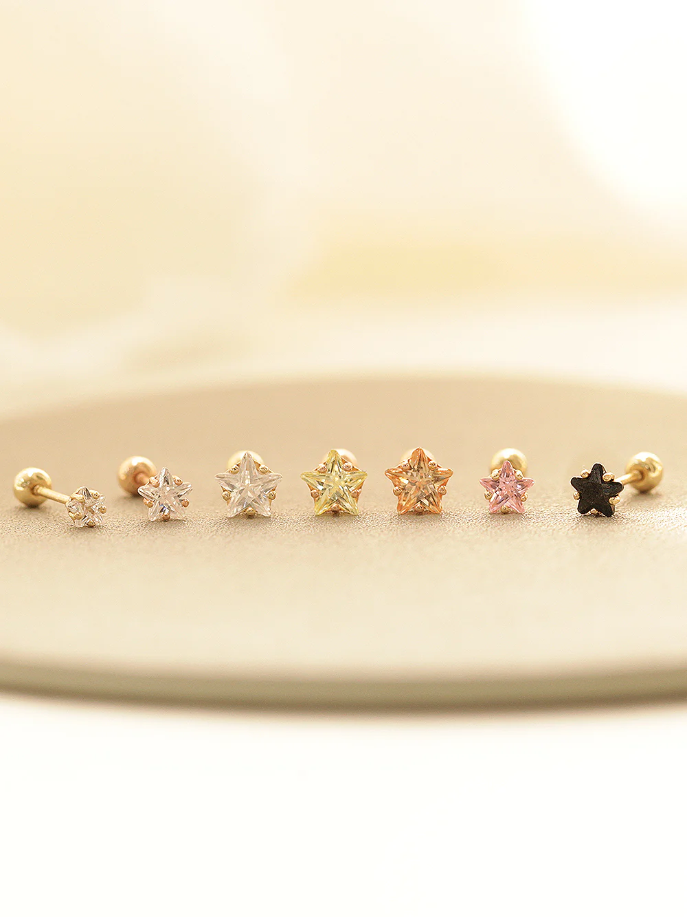 14K Gold Daily Cubic Star Earring 20G18G16G - Image 5