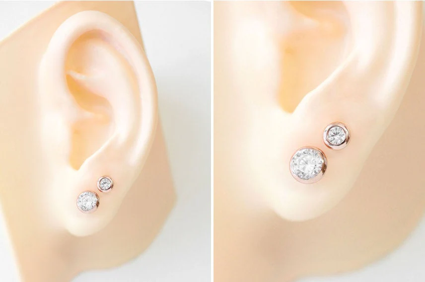 14K Gold Daily CZ Cartilage Earring 18G16G - Image 11