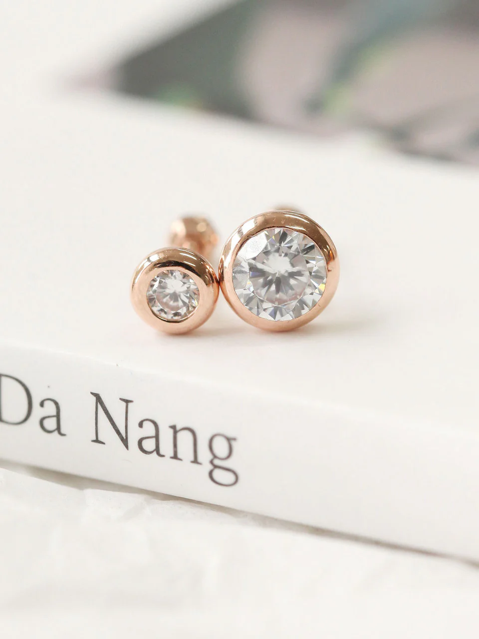 14K Gold Daily CZ Cartilage Earring 18G16G - Image 4
