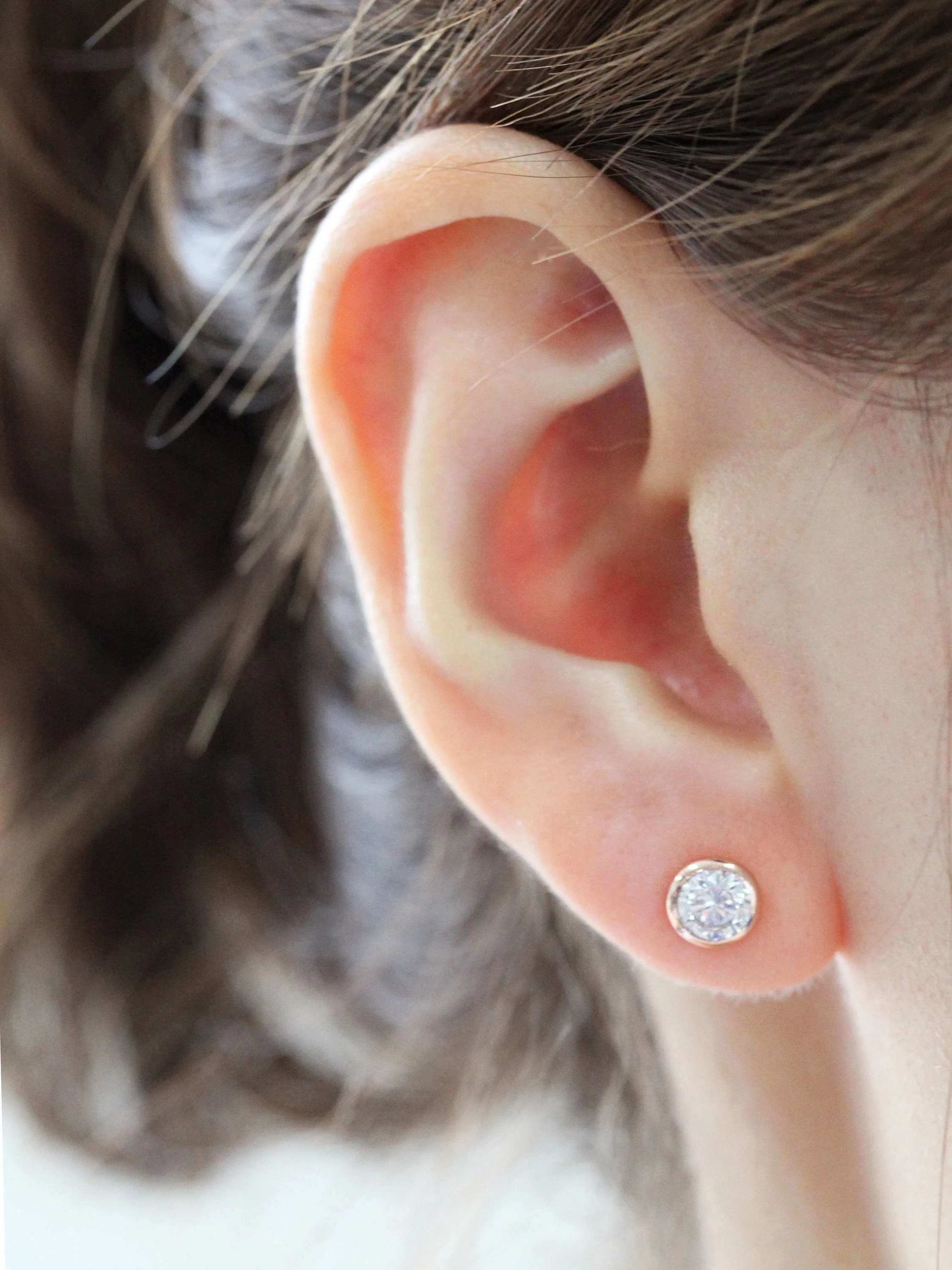 14K Gold Daily CZ Cartilage Earring 18G16G - Image 6