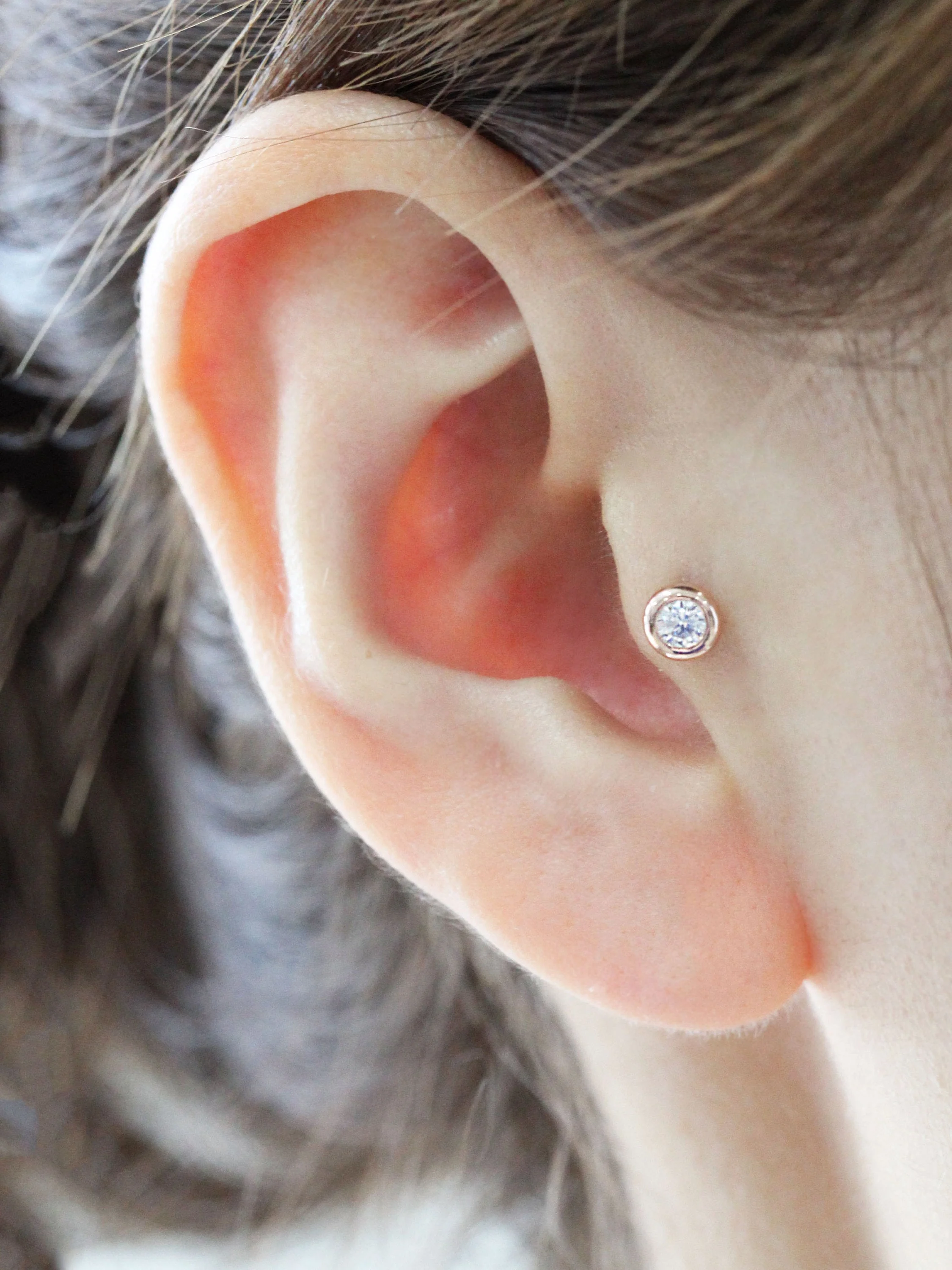 14K Gold Daily CZ Cartilage Earring 18G16G - Image 9
