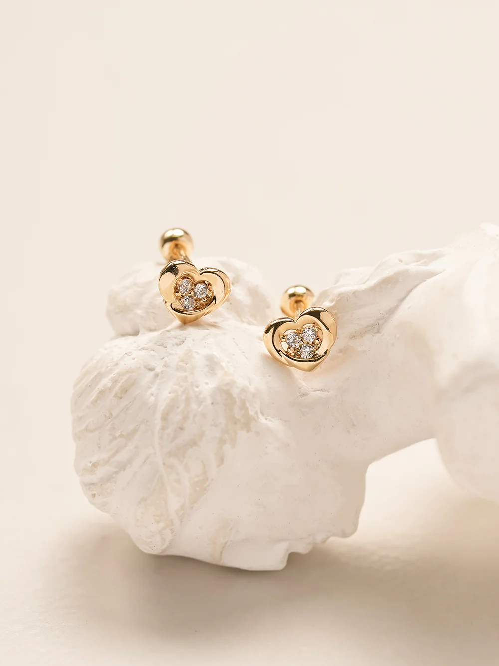 14K Gold Daily CZ Heart Cartilage Earring 20G18G16G - Image 11