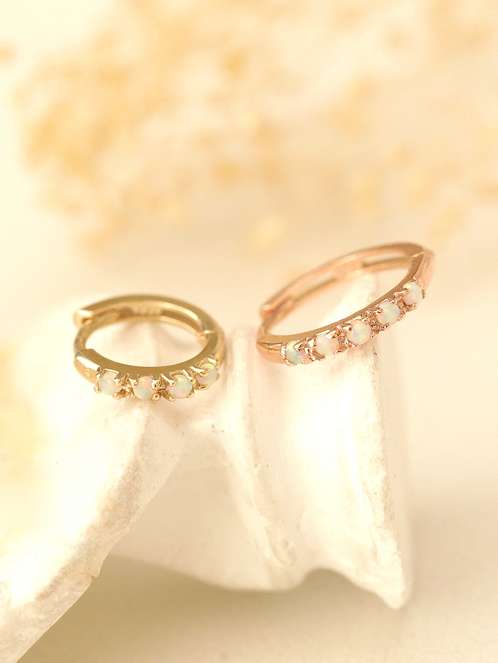 14K Gold Daily Opal Conch Hoop Earring - Image 3