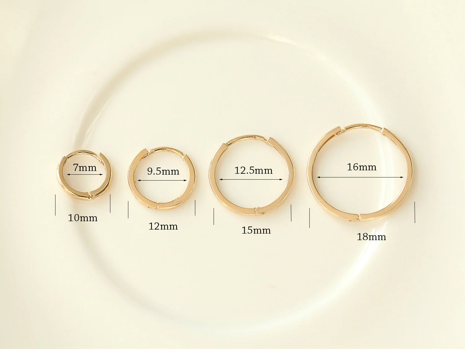 14K Gold Daily Simple Hoop Earring - Image 10