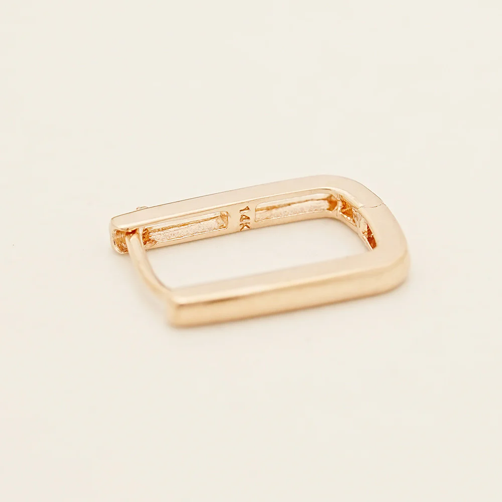 14K Gold Daily Square Hoop Earring - Image 11