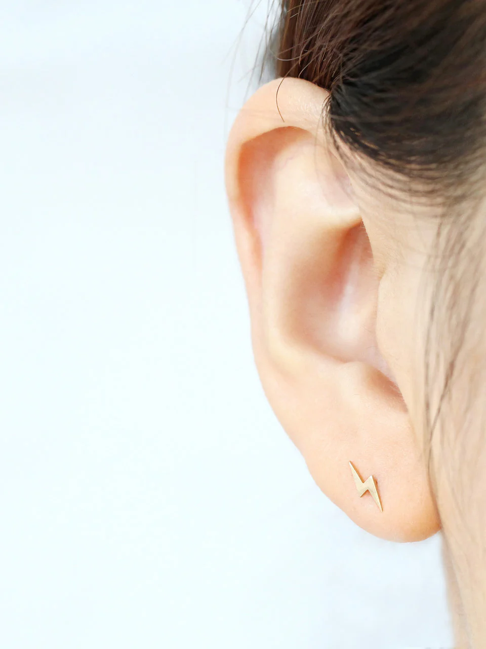 14K gold Dainty Lightning Bolt Cartilage Earring 18g16g - Image 6