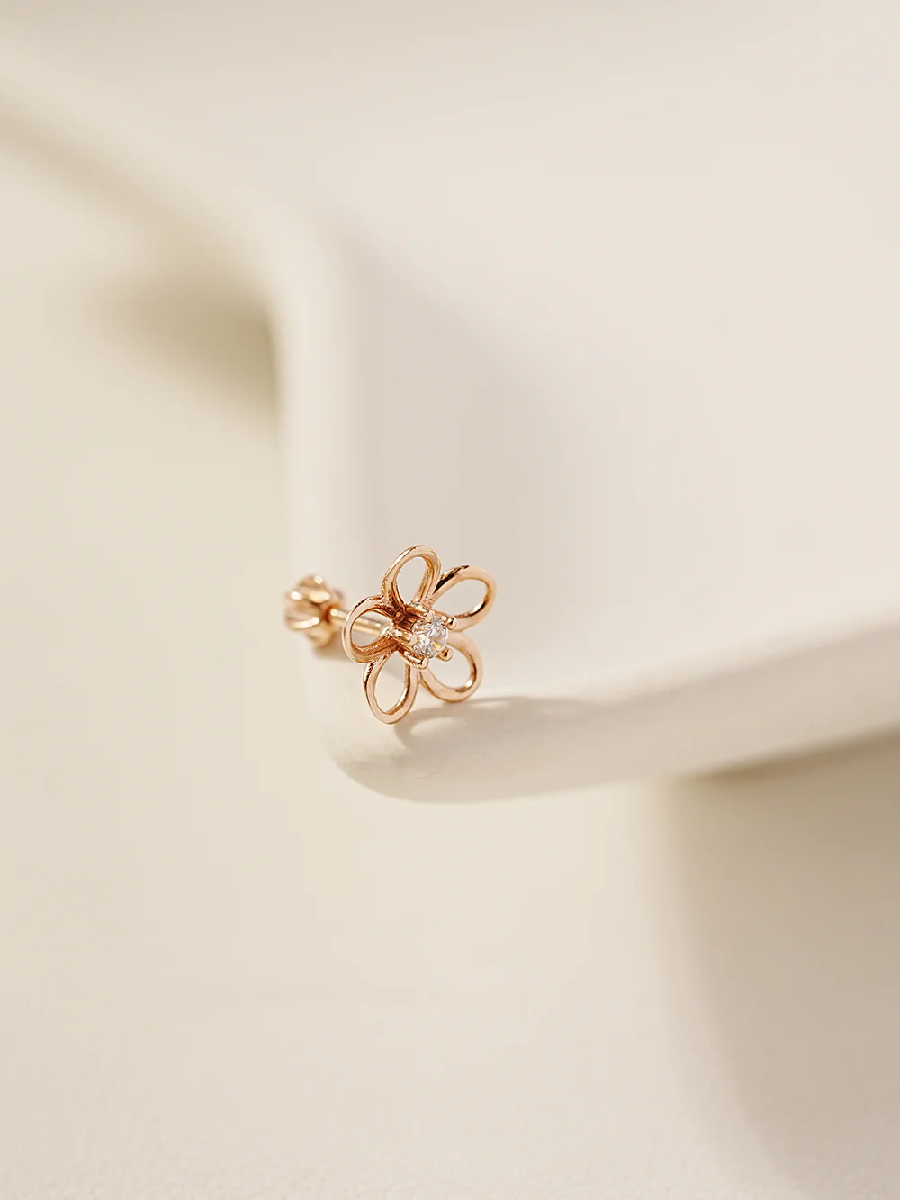 14K Gold Daisy Color Cubic Flower Cartilage Earring 18G16G - Image 13
