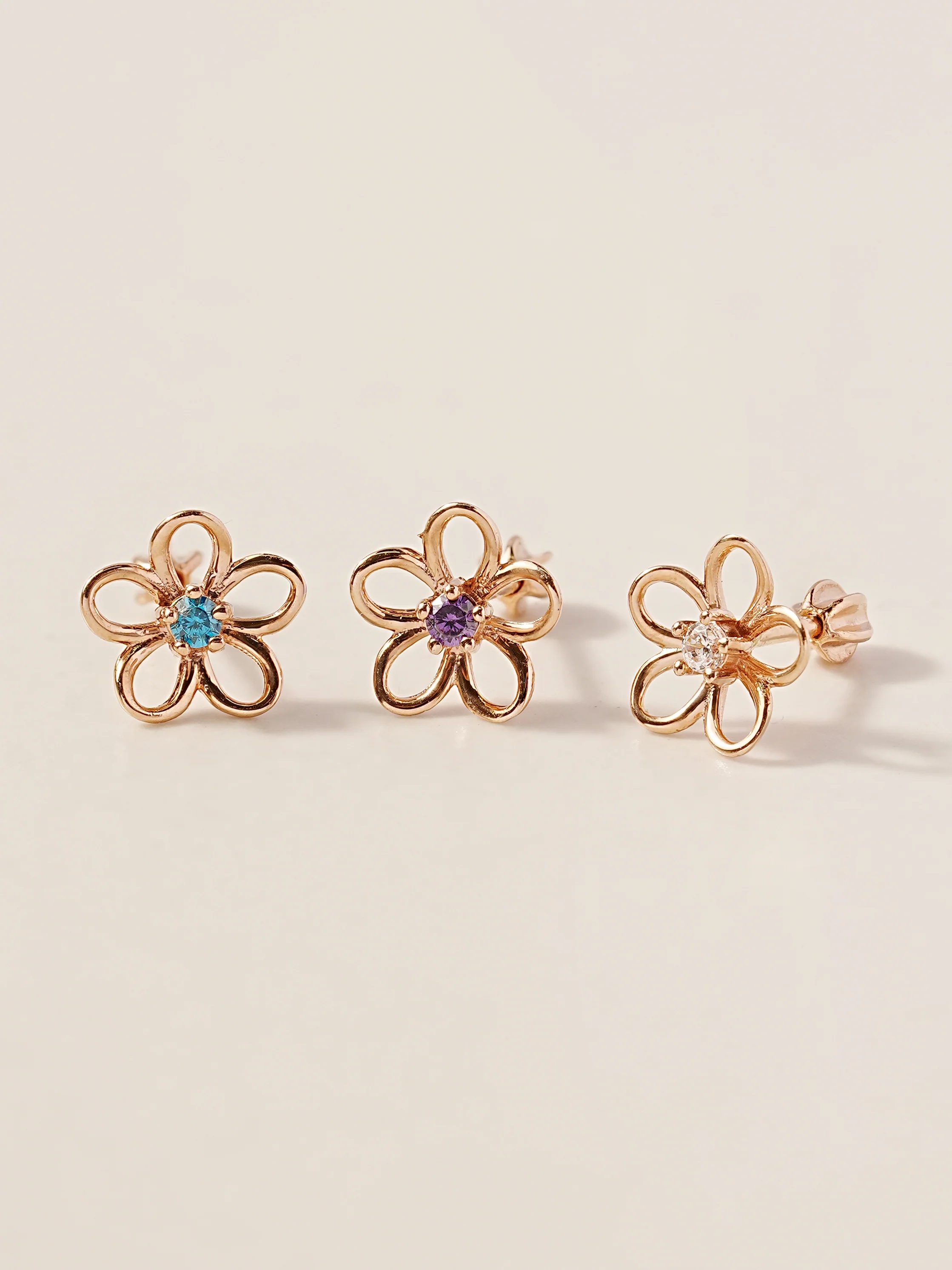 14K Gold Daisy Color Cubic Flower Cartilage Earring 18G16G - Image 14