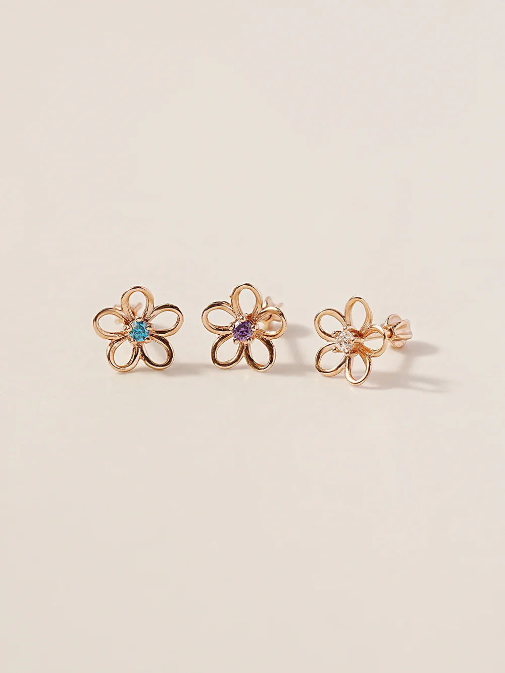 14K Gold Daisy Color Cubic Flower Cartilage Earring 18G16G - Image 15
