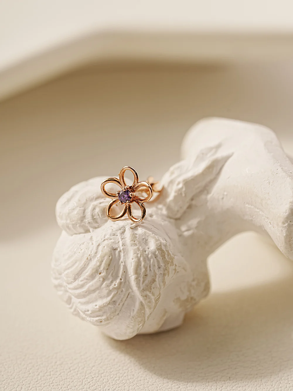 14K Gold Daisy Color Cubic Flower Cartilage Earring 18G16G - Image 9