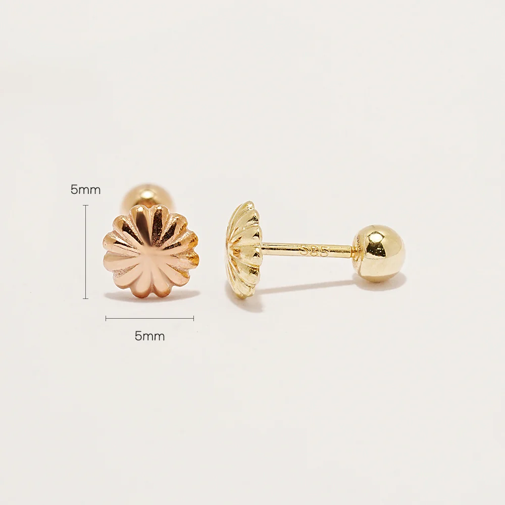14K Gold Daisy Flower Cartilage Earring 20G - Image 6