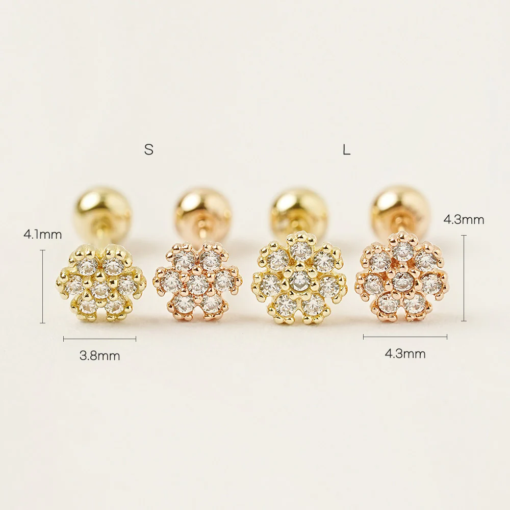 14K Gold Dandelion Cartilage Earring 20G - Image 8