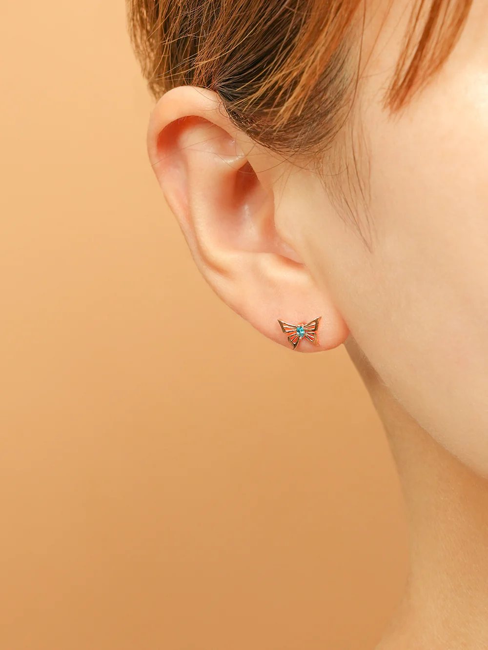 14K Gold Diva Cubic Butterfly Cartilage Earring 18G16G - Image 12