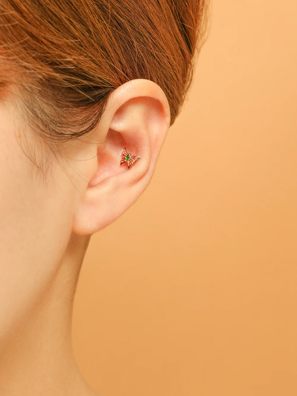 14K Gold Diva Cubic Butterfly Cartilage Earring 18G16G - Image 13