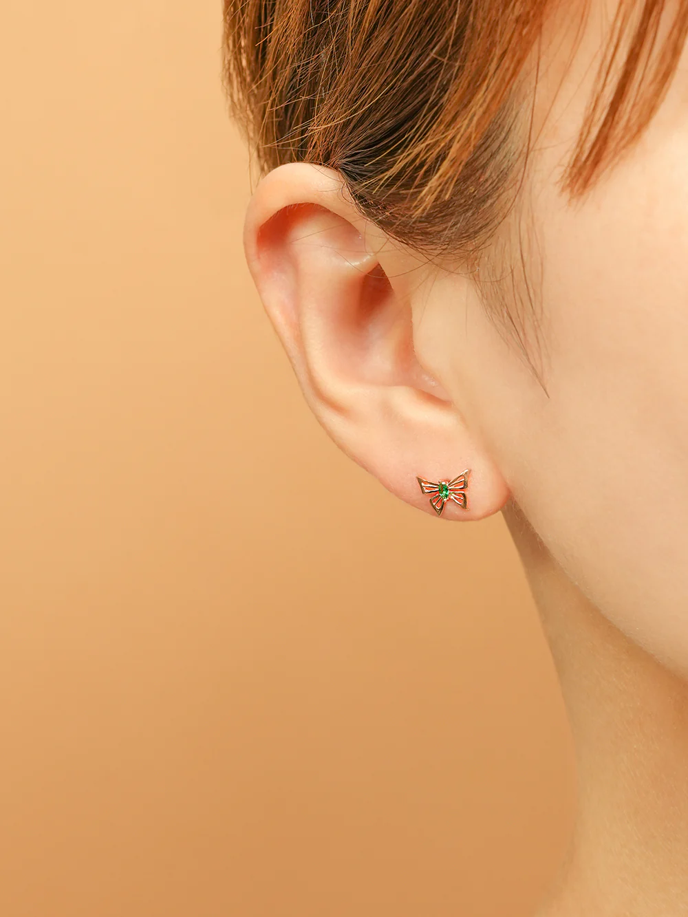 14K Gold Diva Cubic Butterfly Cartilage Earring 18G16G - Image 14