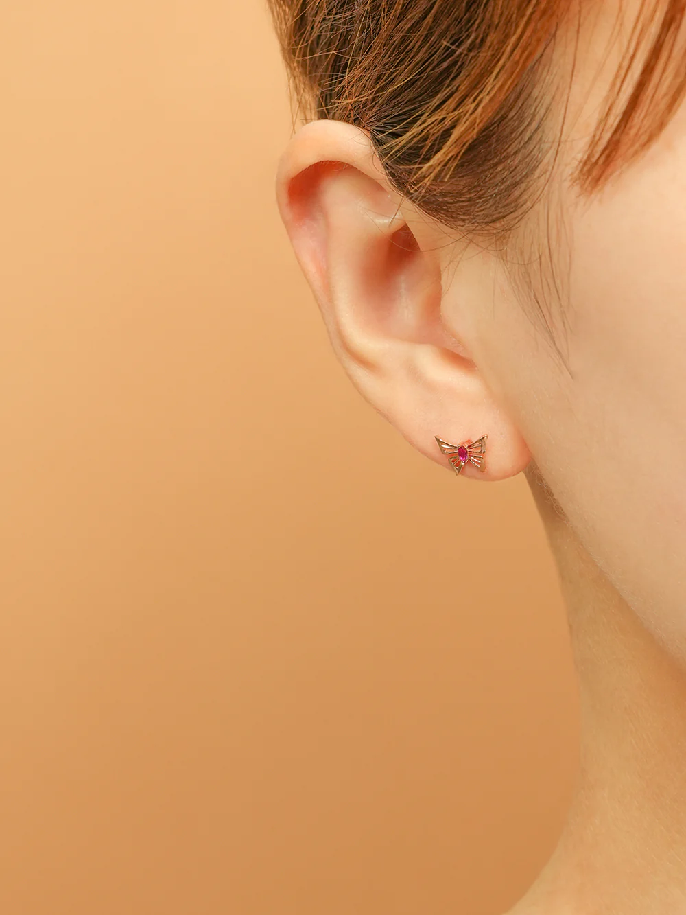14K Gold Diva Cubic Butterfly Cartilage Earring 18G16G - Image 8