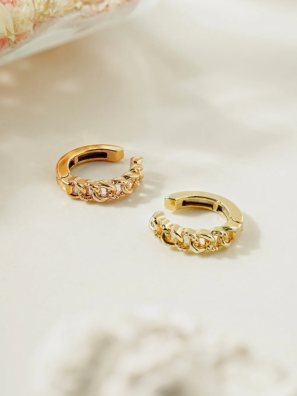 14K Gold Dot Chain Ear cuff - Image 6
