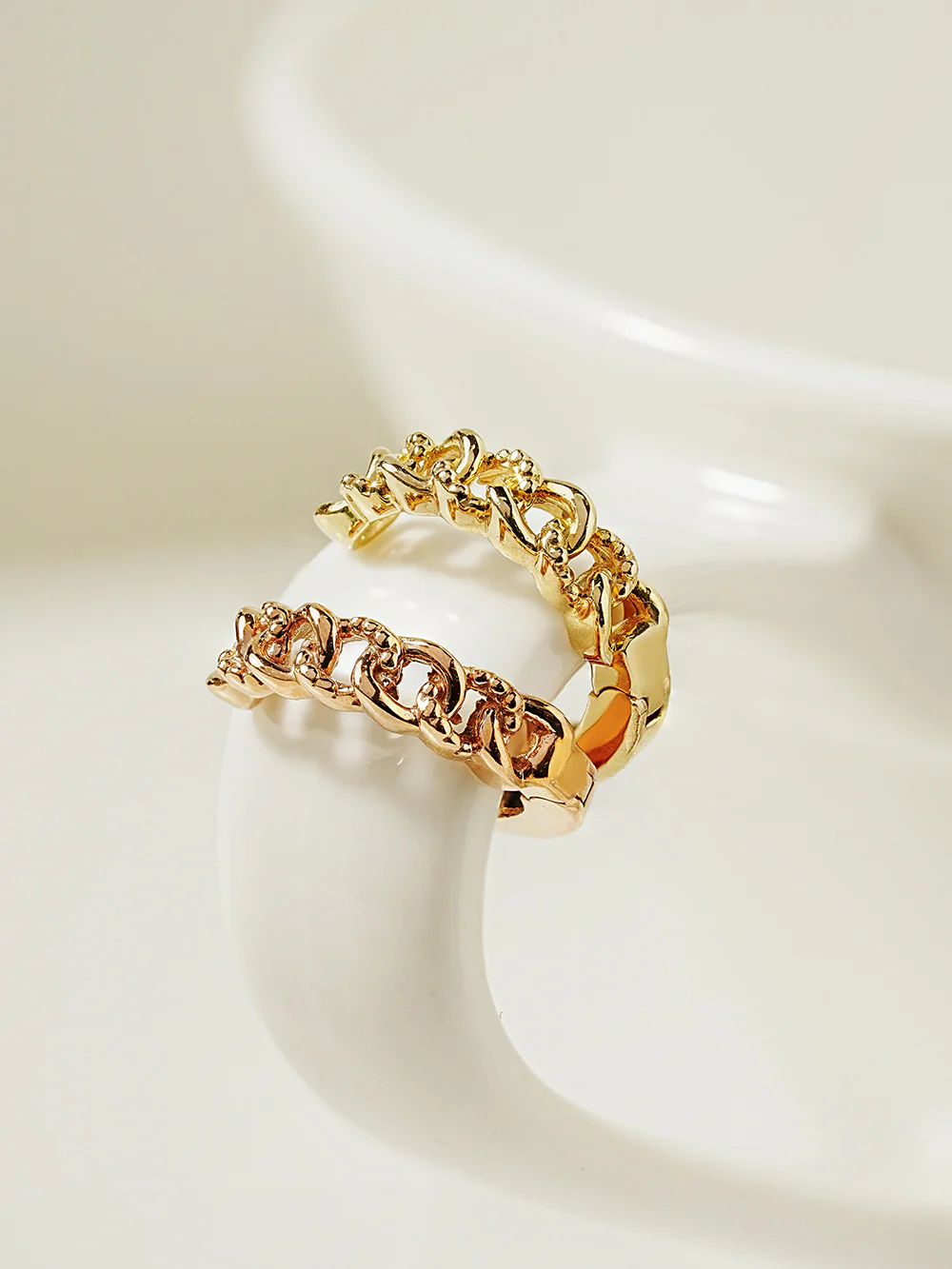 14K Gold Dot Chain Ear cuff - Image 8