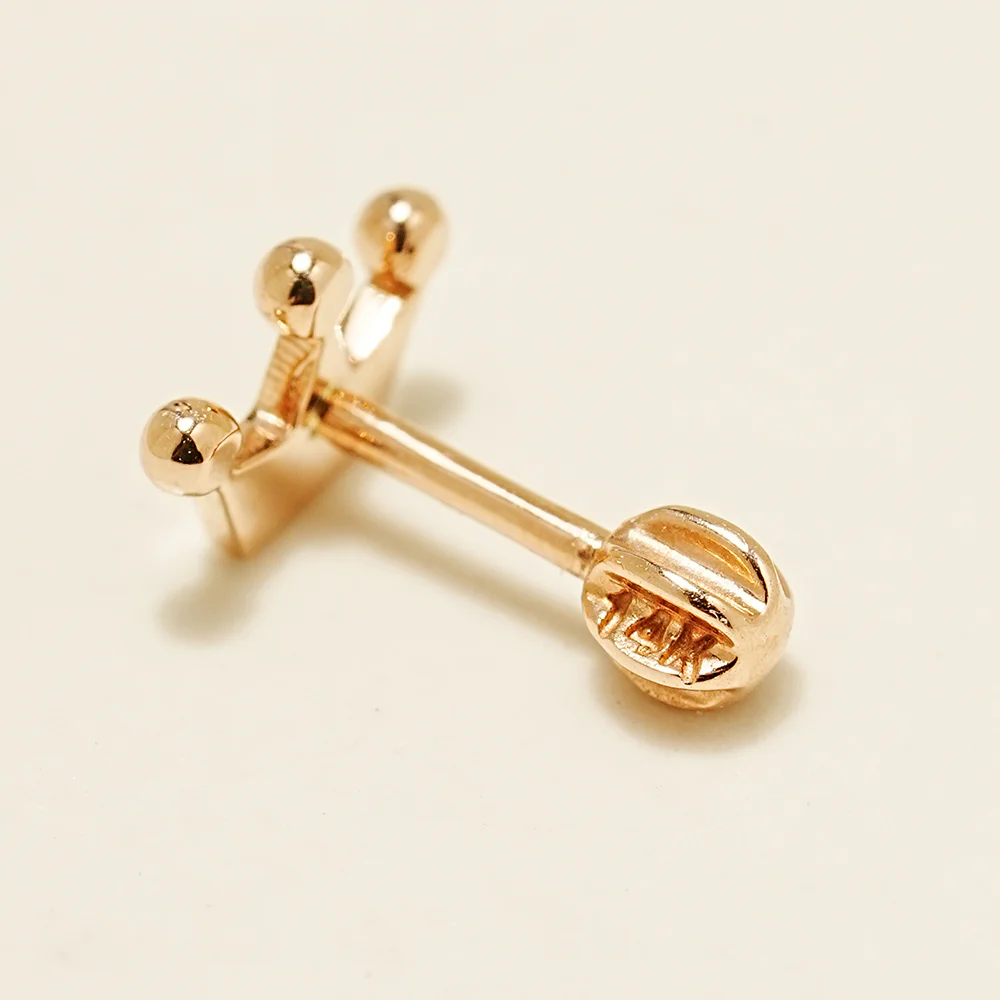 14K Gold Dot Cubic Tiara Cartilage Earring 18G16G - Image 11