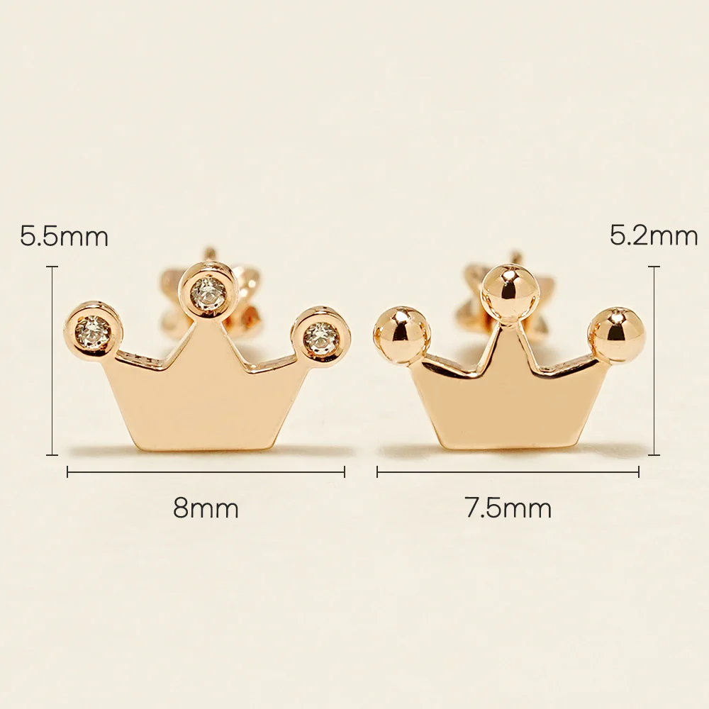 14K Gold Dot Cubic Tiara Cartilage Earring 18G16G - Image 12