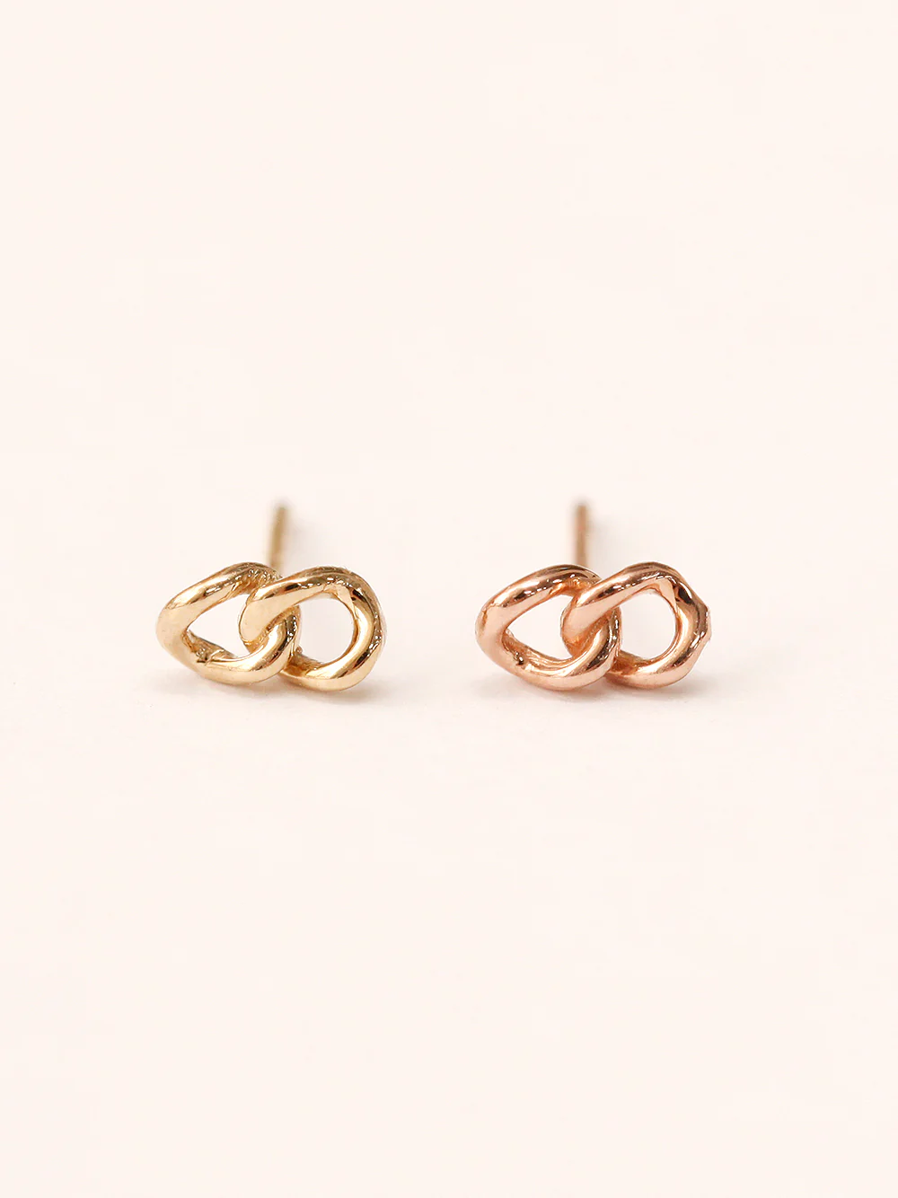 14K Gold Double Chain Stud Earring