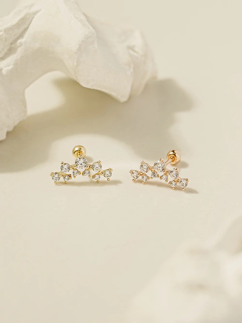 14K Gold Double Curved Tiara Cartilage Earring 20G18G16G - Image 7