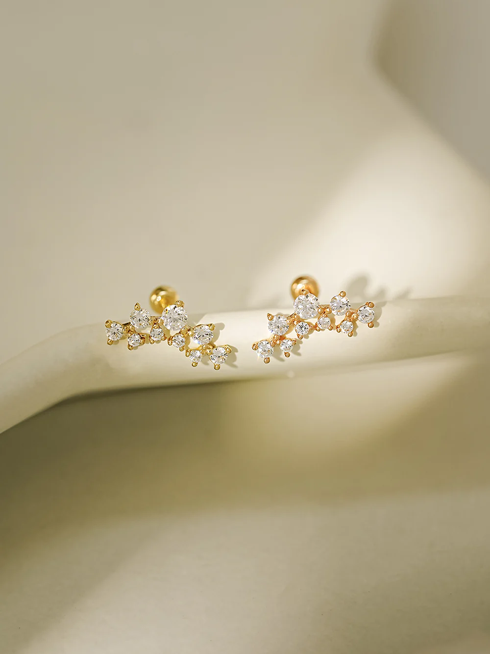 14K Gold Double Curved Tiara Cartilage Earring 20G18G16G - Image 9