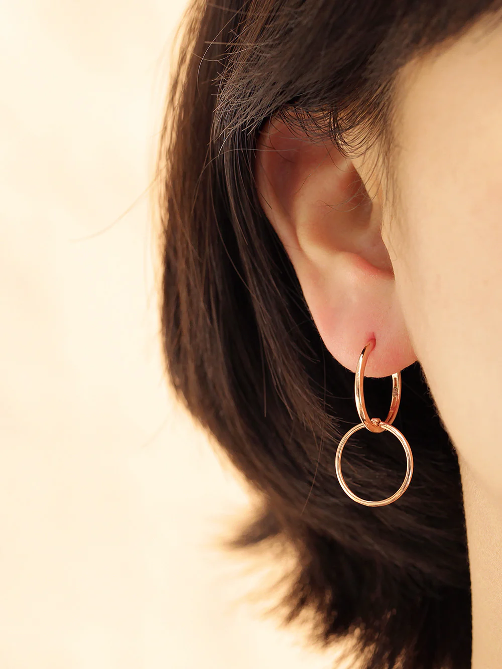 14K Gold Double Hoop Earring