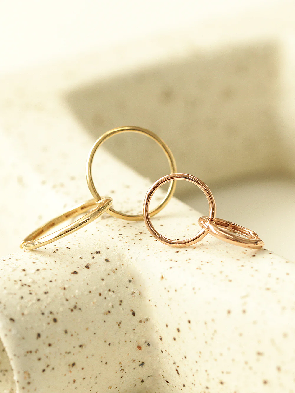 14K Gold Double Hoop Earring - Image 6