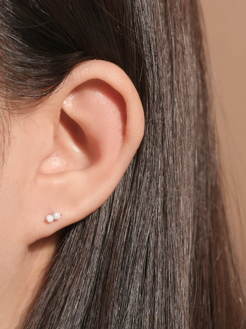 14K Gold Double Opal Cartilage Earring 20G18G16G - Image 8