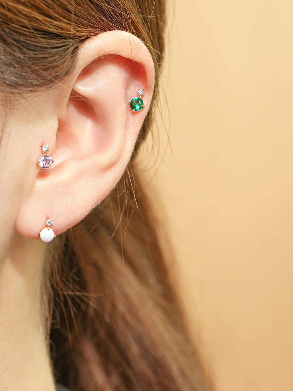 14K Gold Double Point CZ Cartilage Earring 20G18G16G - Image 10