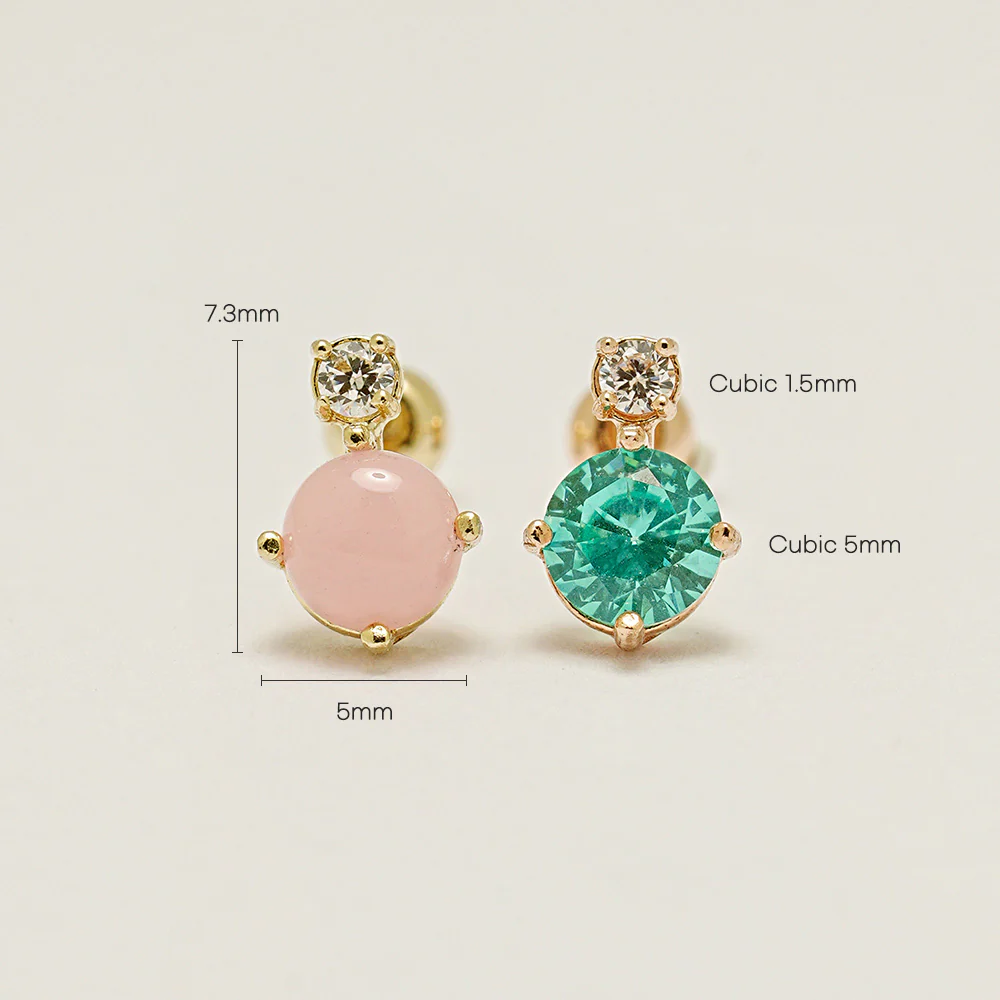 14K Gold Double Point CZ Cartilage Earring 20G18G16G - Image 16