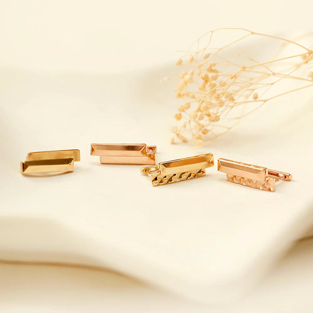 14K Gold Double Sticks Cartilage Hoop Earring - Image 3