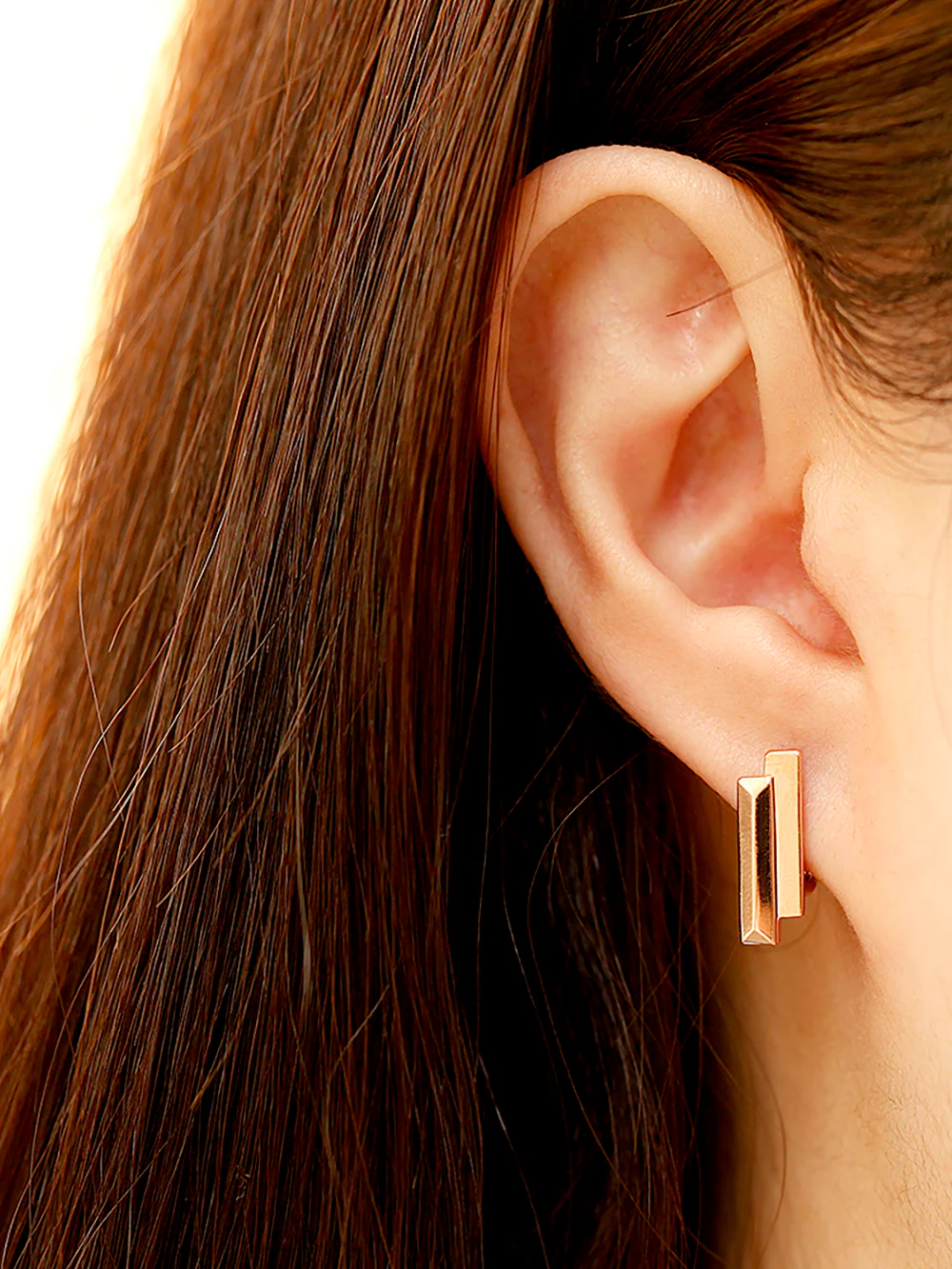 14K Gold Double Sticks Cartilage Hoop Earring - Image 6