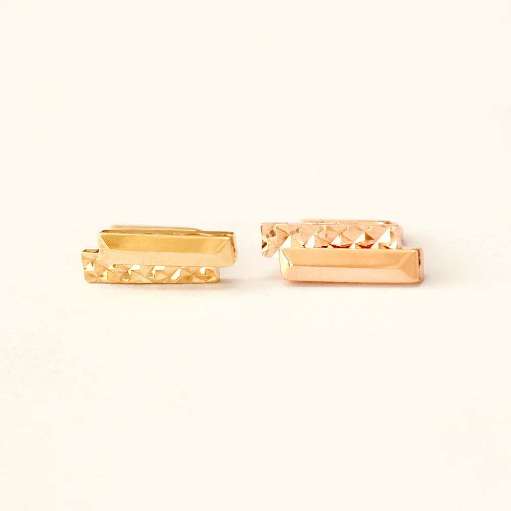 14K Gold Double Sticks Cartilage Hoop Earring - Image 7