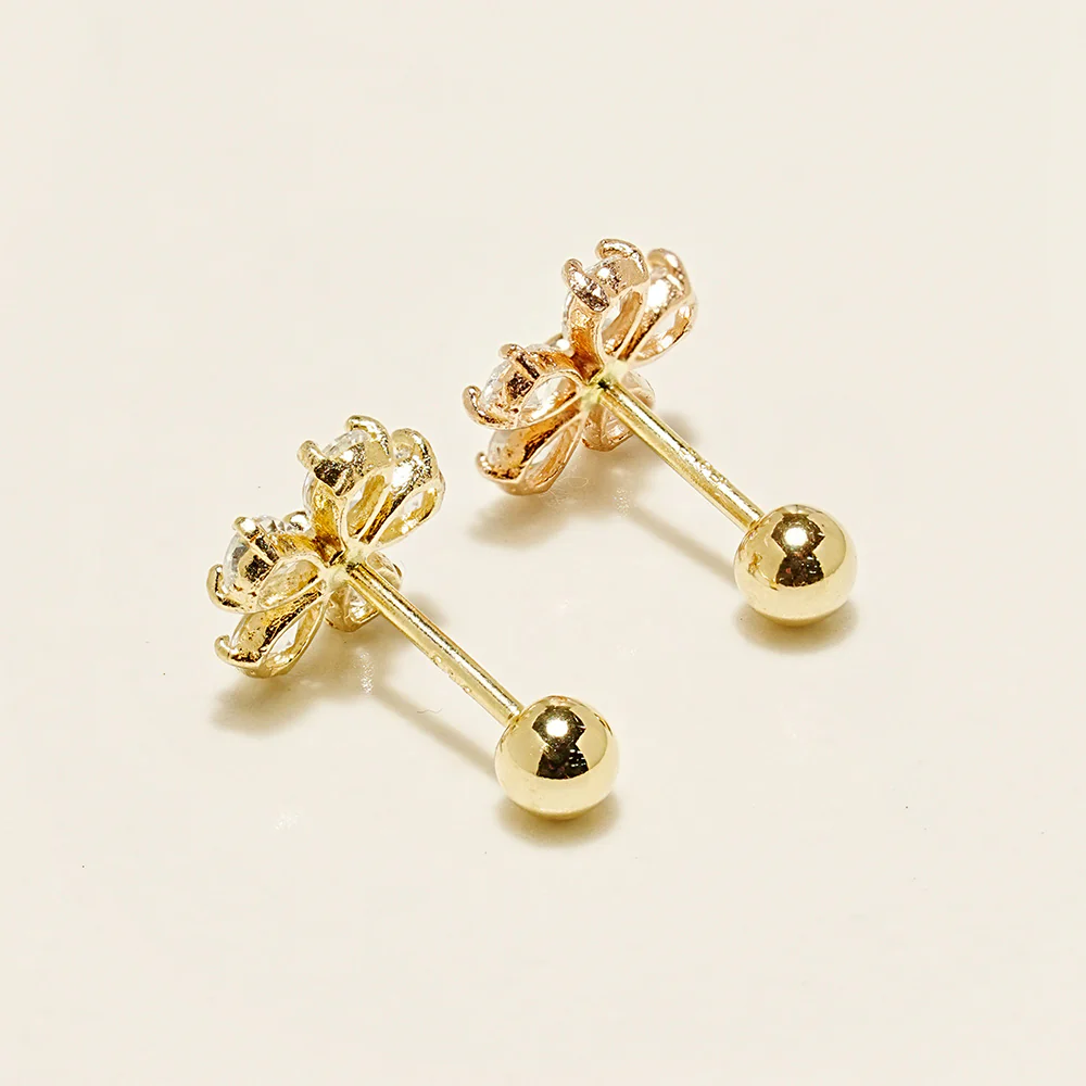 14K Gold Dreaming Flower Cartilage Earring 20G18G16G - Image 14