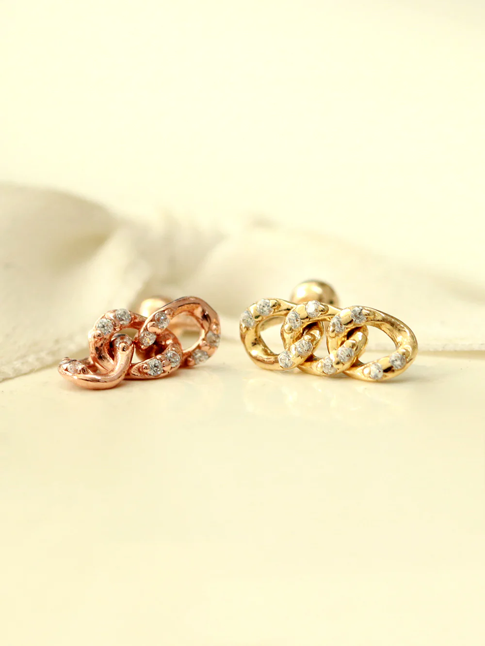 14K Gold Drop Cubic Chain Cartilage Earring 20G - Image 5