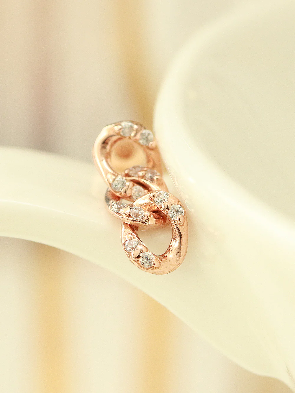 14K Gold Drop Cubic Chain Cartilage Earring 20G - Image 7