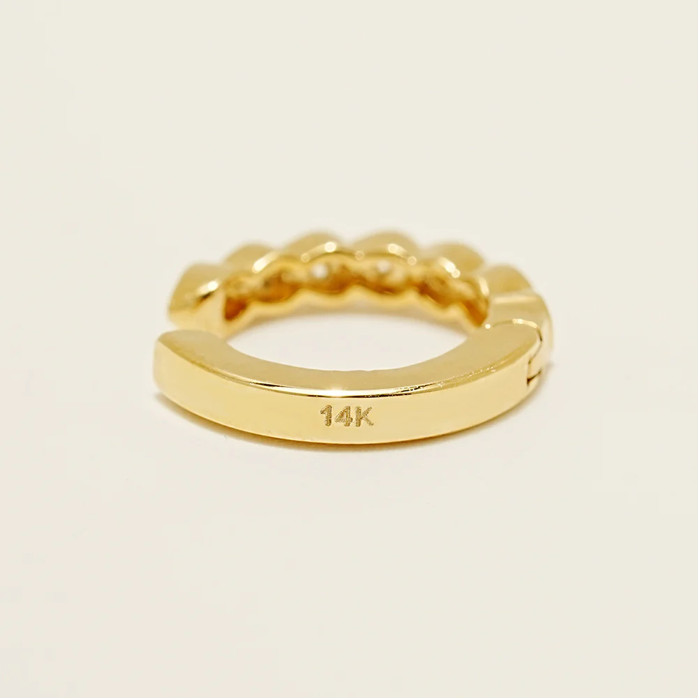 14K Gold Droplet Cubic Ear cuff - Image 14