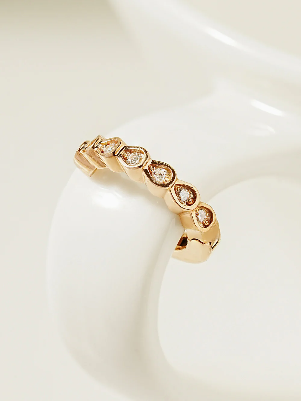 14K Gold Droplet Cubic Ear cuff - Image 4