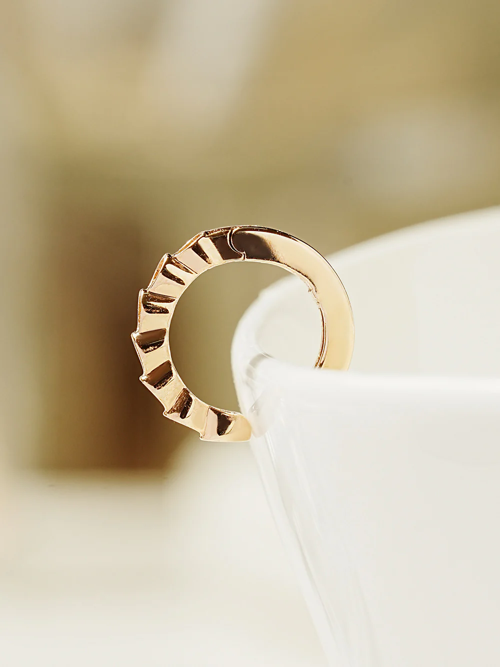 14K Gold Droplet Cubic Ear cuff - Image 9