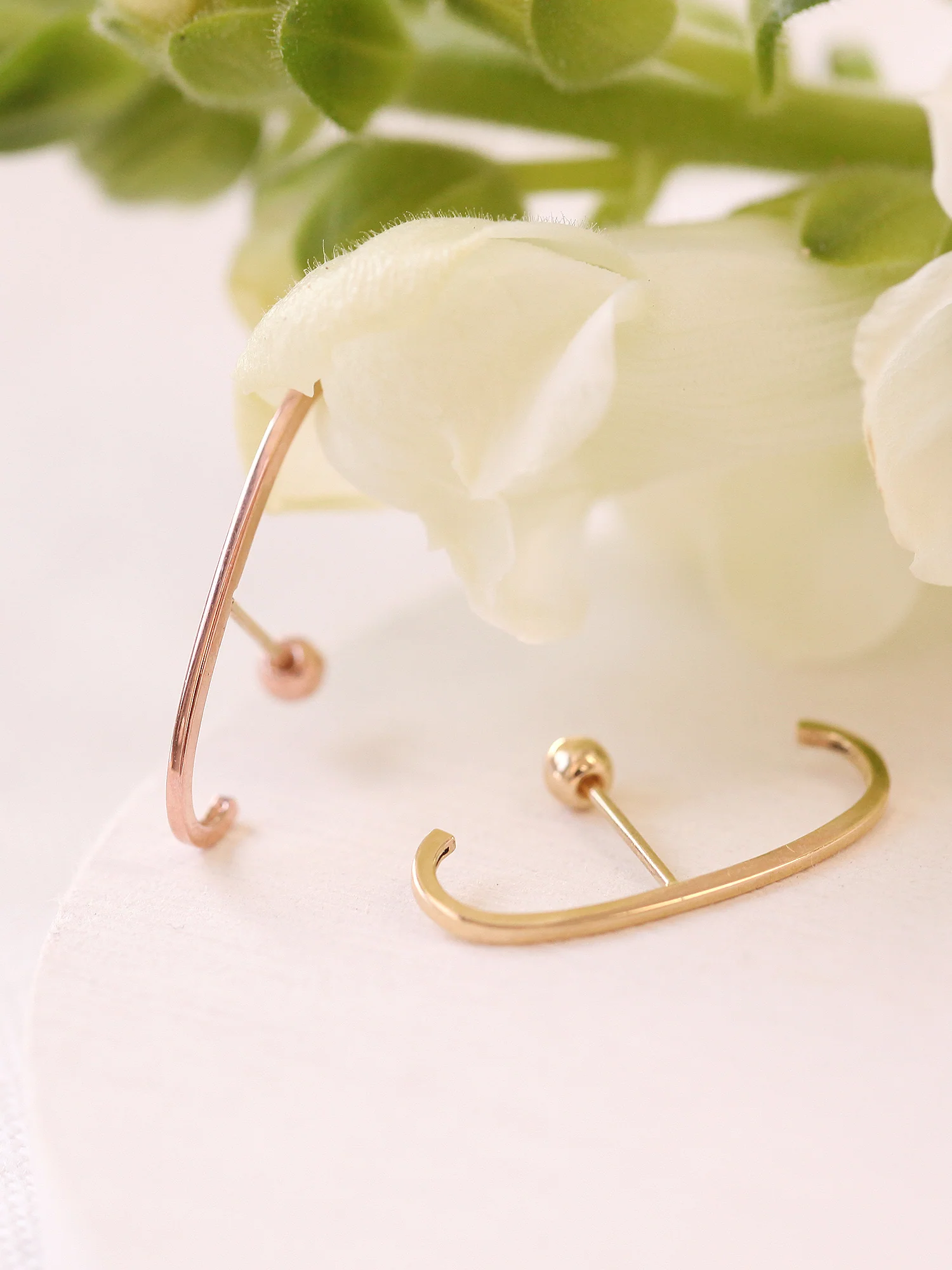 14K Gold Plain Ear Cuff Wrap Cartilage Earring 20G - Image 5