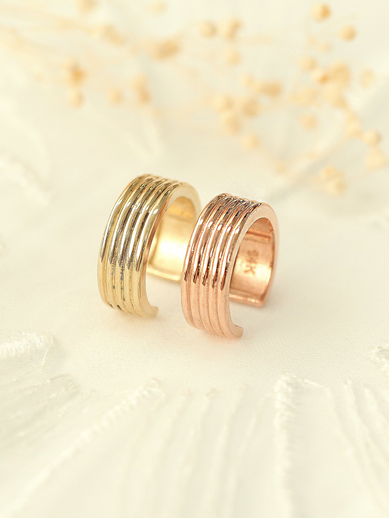 14K Gold Five line Ear Cuff - Image 3