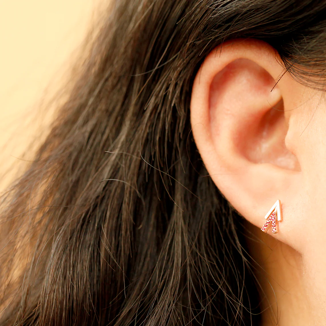 14K Gold Edge Double V Shape Cartilage Earring 18G16G - Image 10