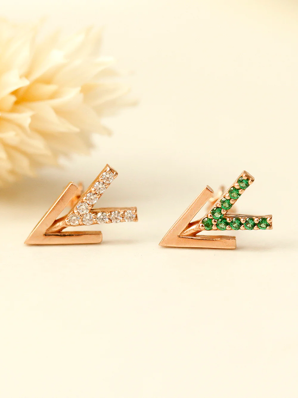14K Gold Edge Double V Shape Cartilage Earring 18G16G - Image 13