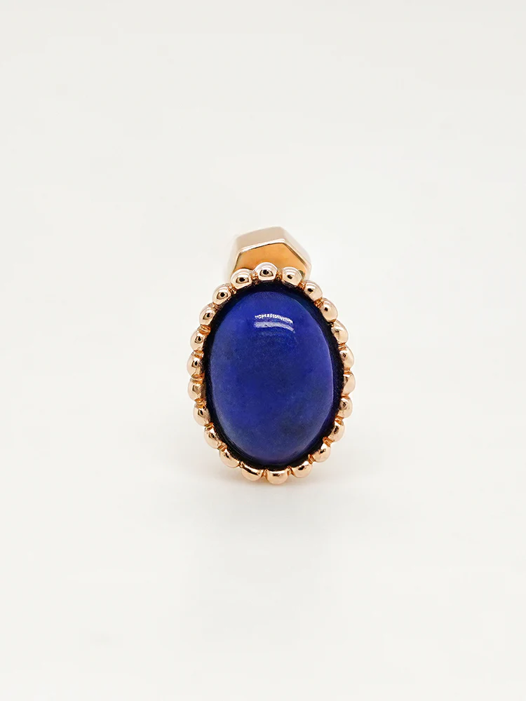 14K Gold Elegance Crown Lapis Lazuli Cartilage Earring 18G - Image 10