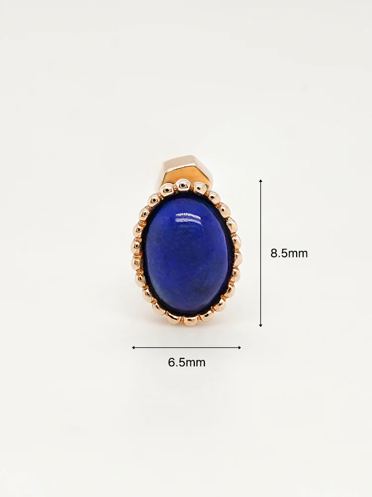 14K Gold Elegance Crown Lapis Lazuli Cartilage Earring 18G - Image 13